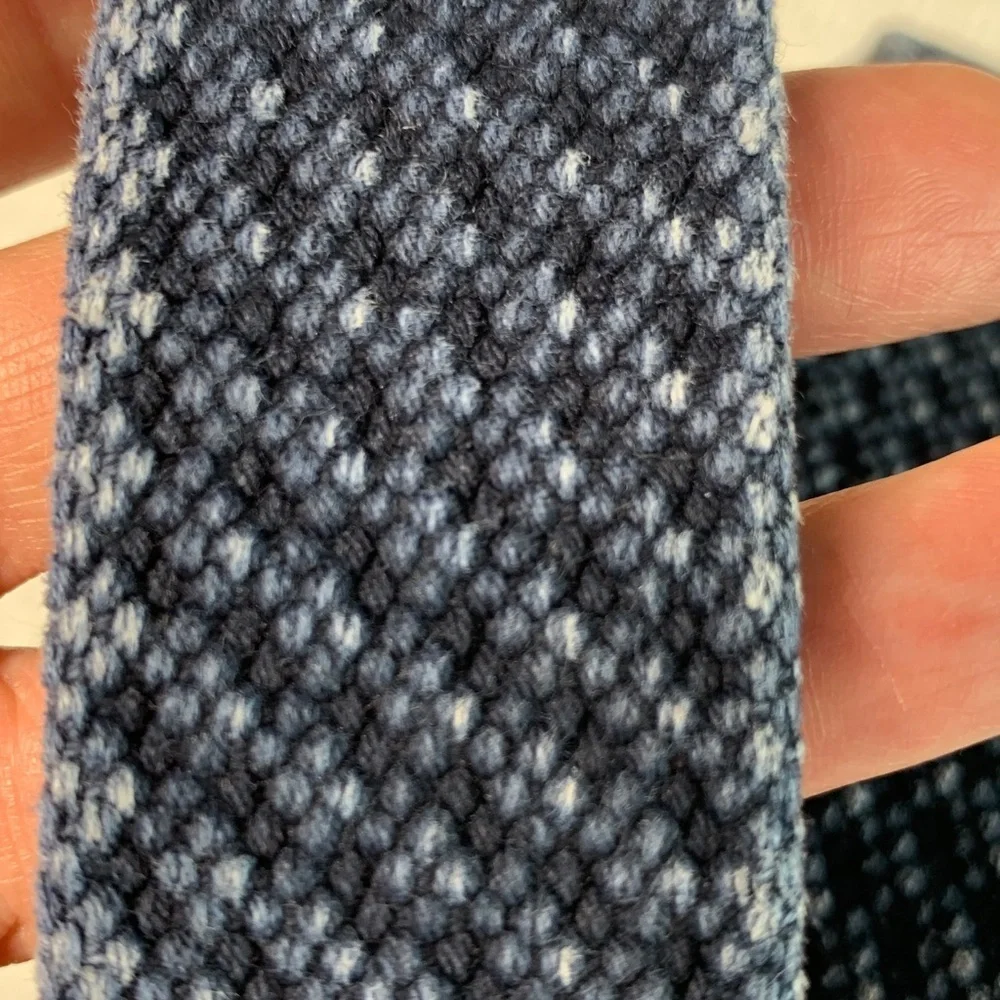 Tommy Bahama woven blue belt with brown leather trim size 44